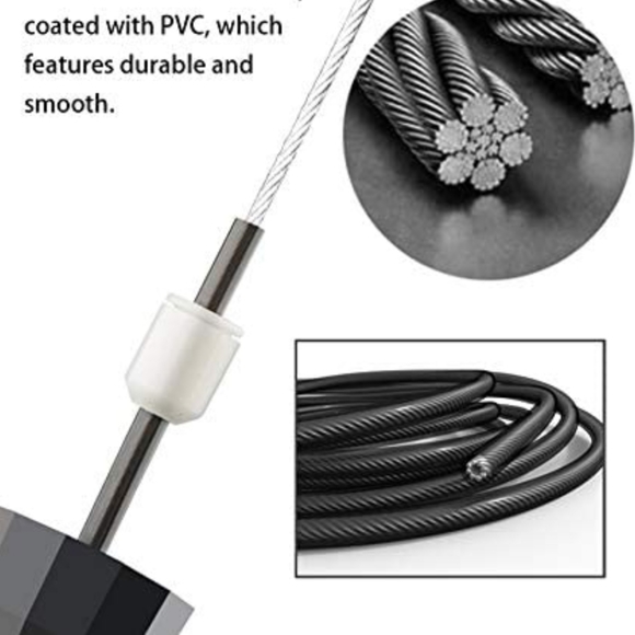 New Jump Rope Ball Bearings Tangle Free Rapid Speed Cable Skipping Rope Set of 2 - Picture 6 of 7